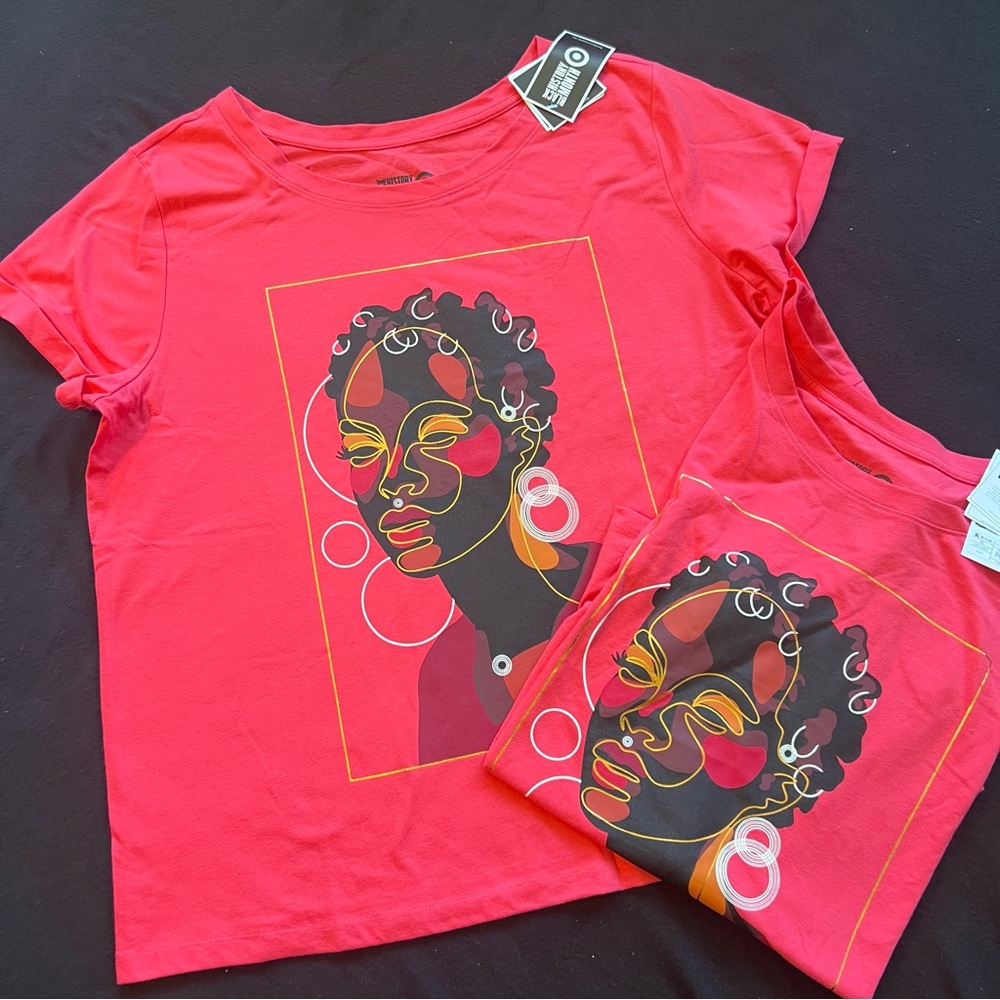 Set of 2 T-Shirts Black History Month Women’s Graphic Size XL